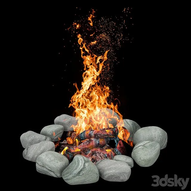 Camping fire 007 3dsMax Model