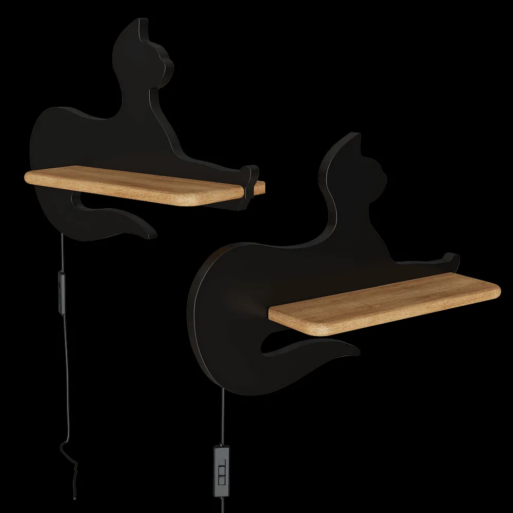 Candellux Lighting – Wall lamp 5W LED Cat Kids black with Candellux cable 21-26002 3ds Max