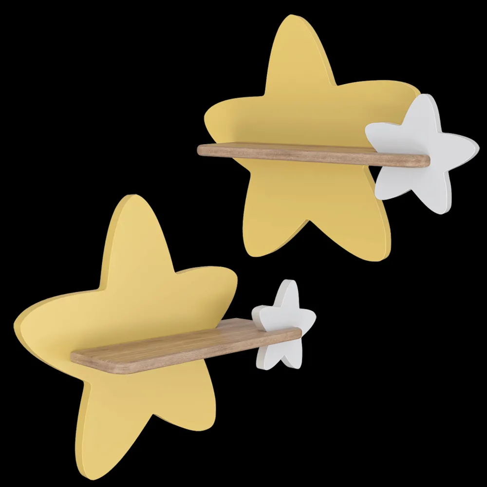 Candellux Lighting – Wall lamp shelf Child’s yellow-gray Star 3ds Max