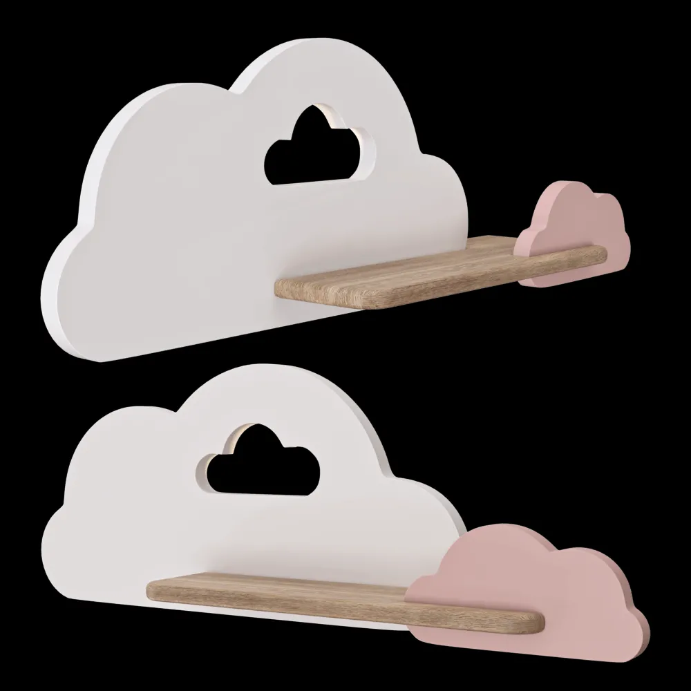 Candellux Lighting – Wall lamp shelf Cloud Kid’s White+pink 3ds Max