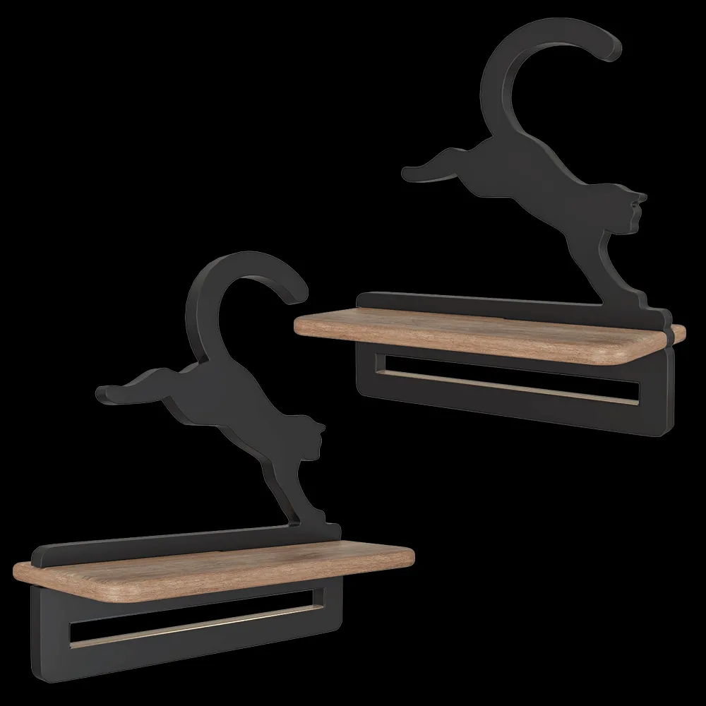 Candellux Lighting – Wall lamp shelf Kid’s black jumping cat 3ds Max