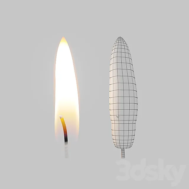 Candle flame with animation 3DS Max Model