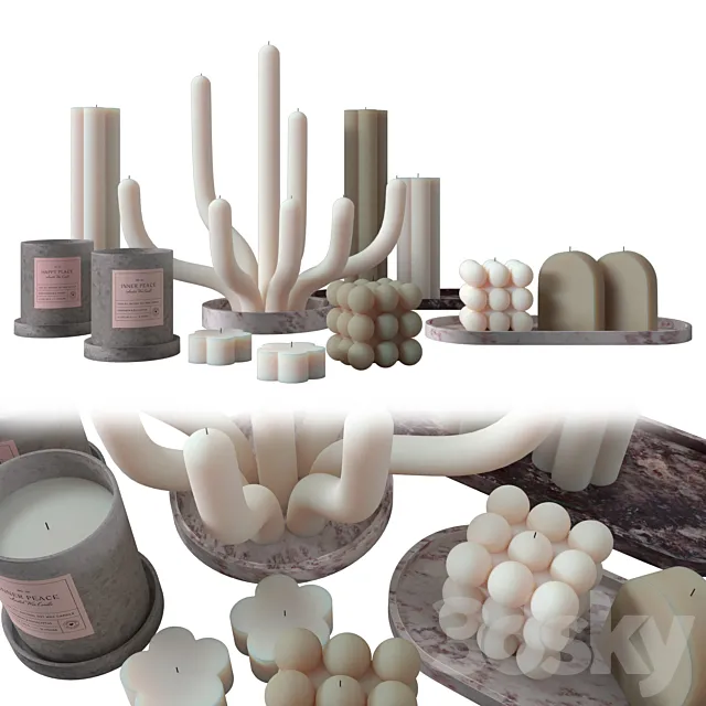 Candle set 3ds Max