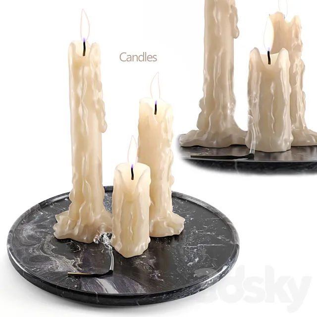 Candles 3DS Max Model