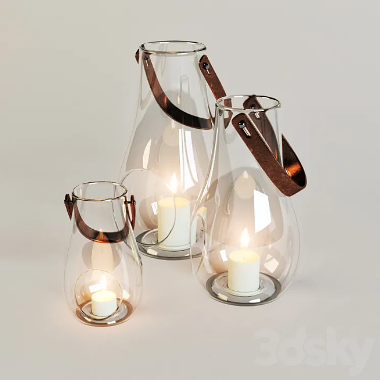 Candles in jars 3DS Max