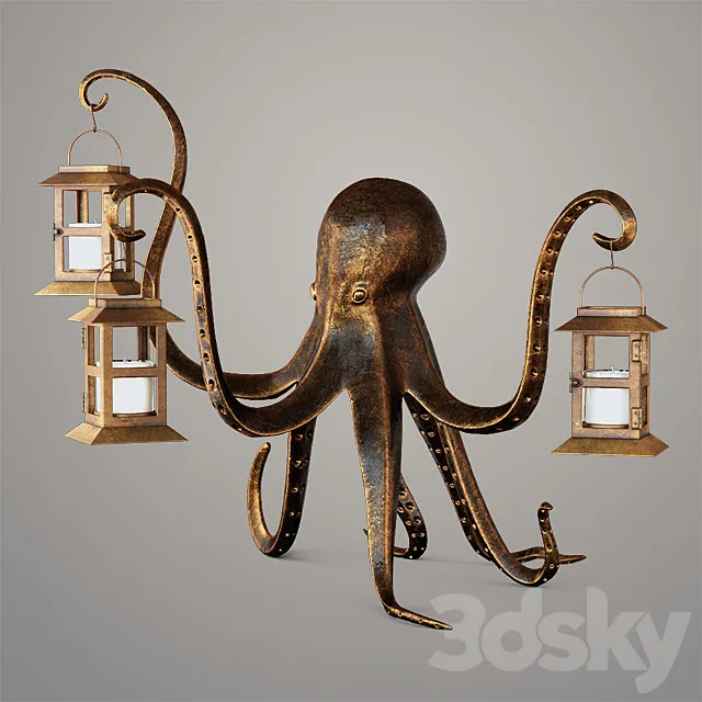 candlestick Aardvark Octopus Lantern 3ds Max