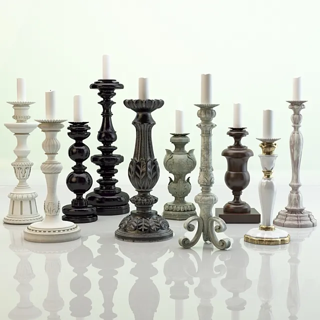 Candlesticks Chelini 3DS Max Model