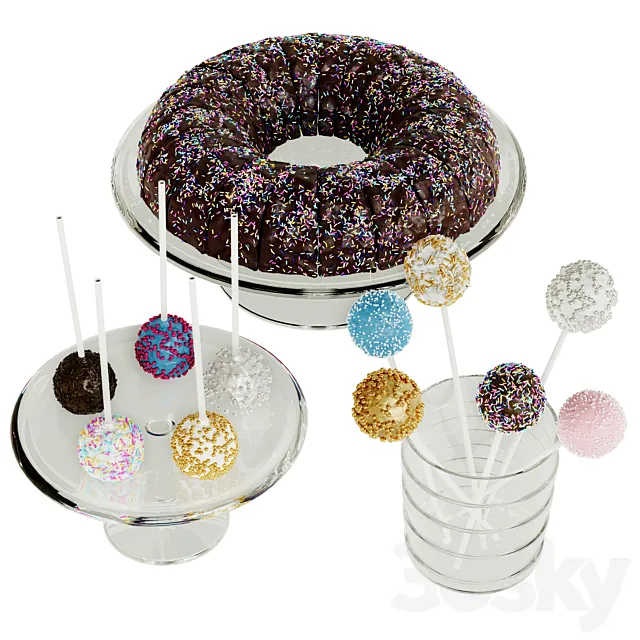 Candy Bar _ Sweets _ Cake pops 3dsMax Model