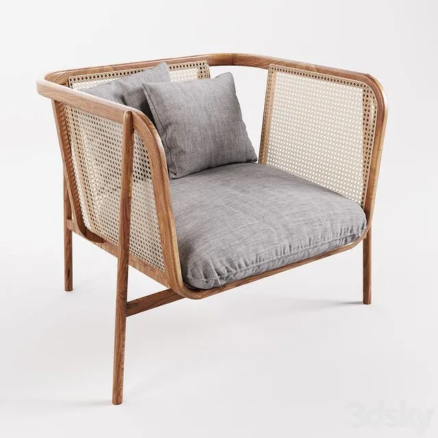 Cane Collection Rattan One Seat Lounge 3dsMax Model