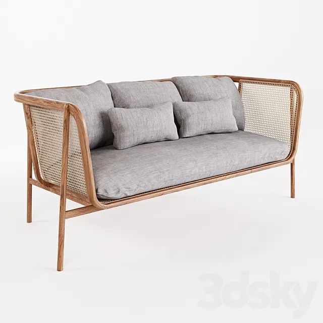 Cane Collection Rattan One Seat Sofa 3ds Max