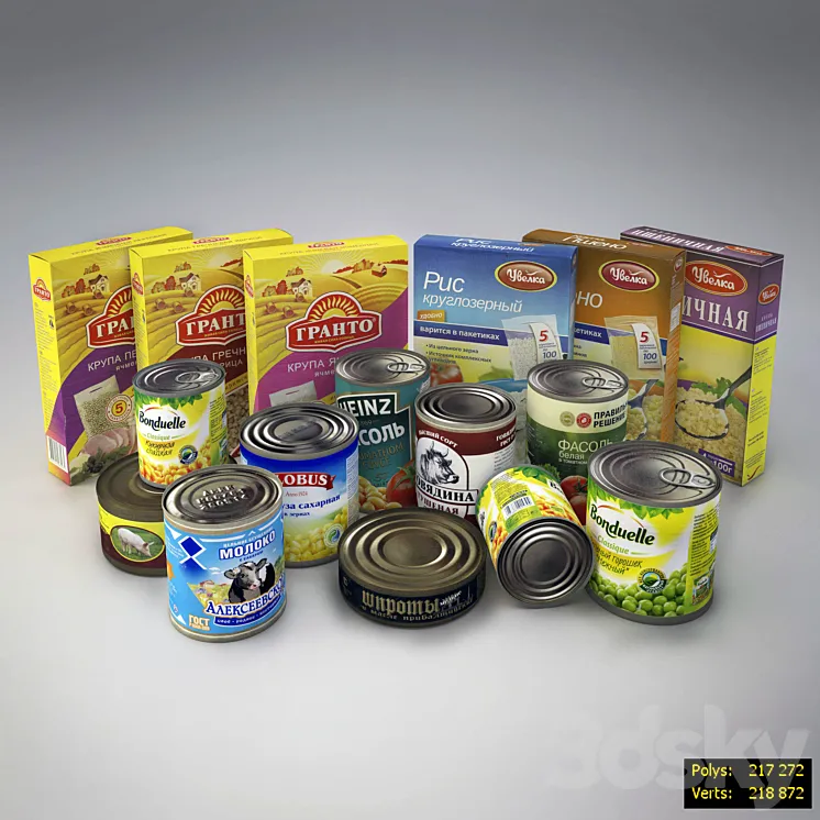 Canned and cereals 3DS Max