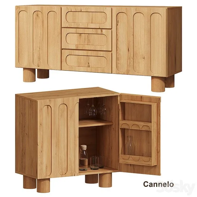 Cannelo Bar cabinet LA REDOUTE Art. 3258661  GJL418 3dsMax Model
