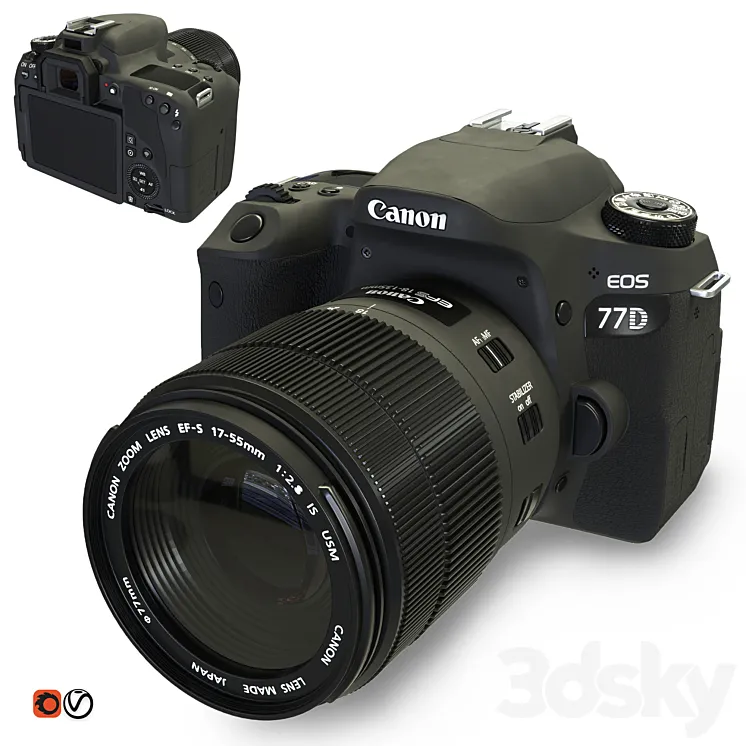Canon EOS 77D SLR Camera 3DS Max