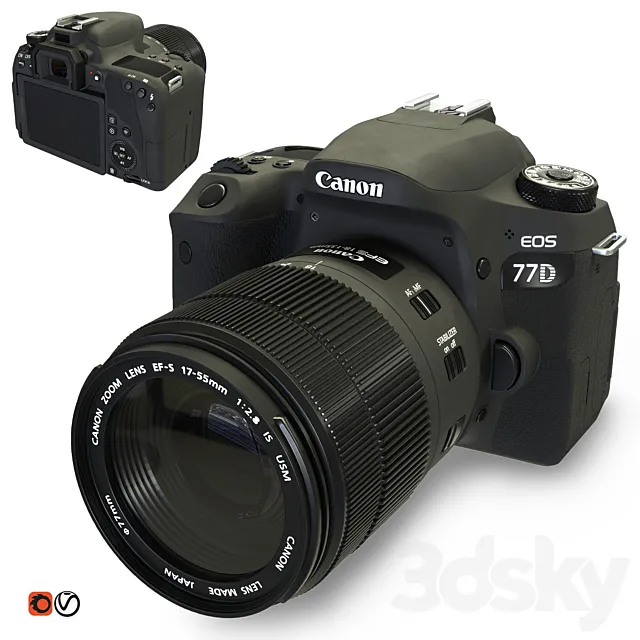Canon EOS 77D SLR Camera 3DSMax File