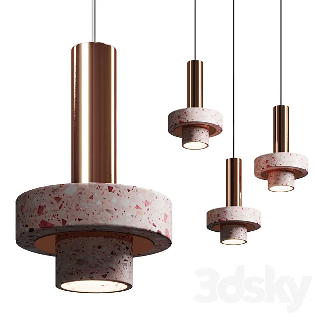 Cantera Rosa and Copper Ambra pendant Lighting 3ds Max