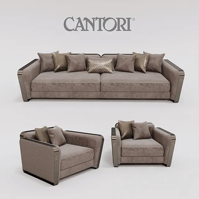 Cantori Voyage sofa and armchair 3ds Max
