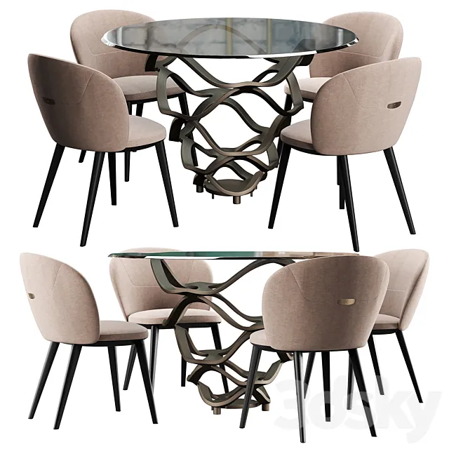 Cantory & Reflex Neolitico dining set 3DS Max Model