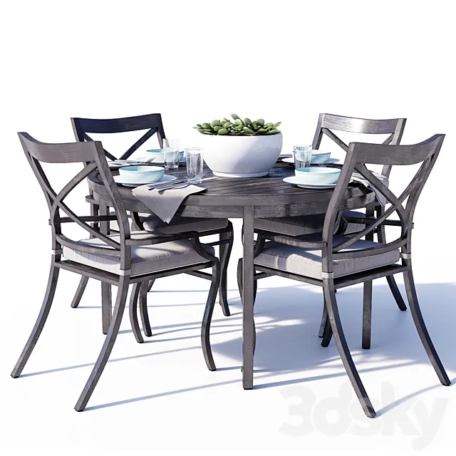 Canyon Metal Spring Dining Set 3ds Max