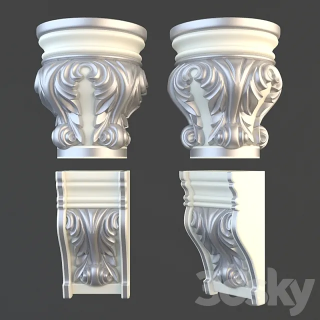 Capital and bracket 3ds Max