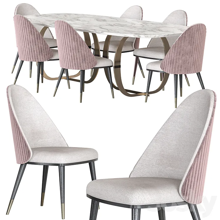 Capital Collection Convivio Table and Diva Chair Dining Set 3DS Max