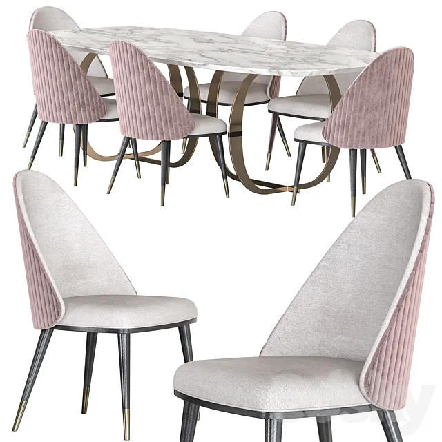 Capital Collection Convivio Table and Diva Chair Dining Set 3DSMax File