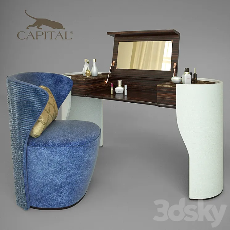 Capital collection dresser Jubilee + chair Vortex + perfume 3DS Max
