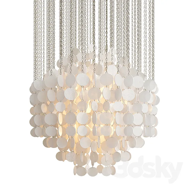 Capiz fun mother of pearl chandelier 3ds Max