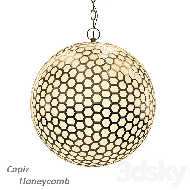 Capiz Honeycomb Chandelier 3ds Max