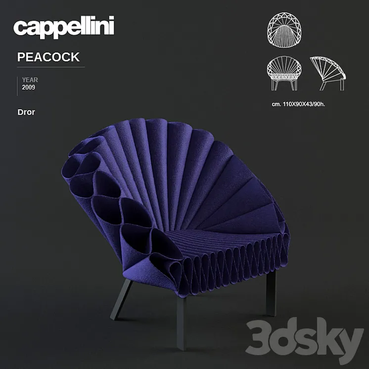 Cappellini Peacock armchair – Dror – 2009 3DS Max