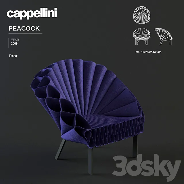 Cappellini Peacock armchair – Dror – 2009 3DSMax File