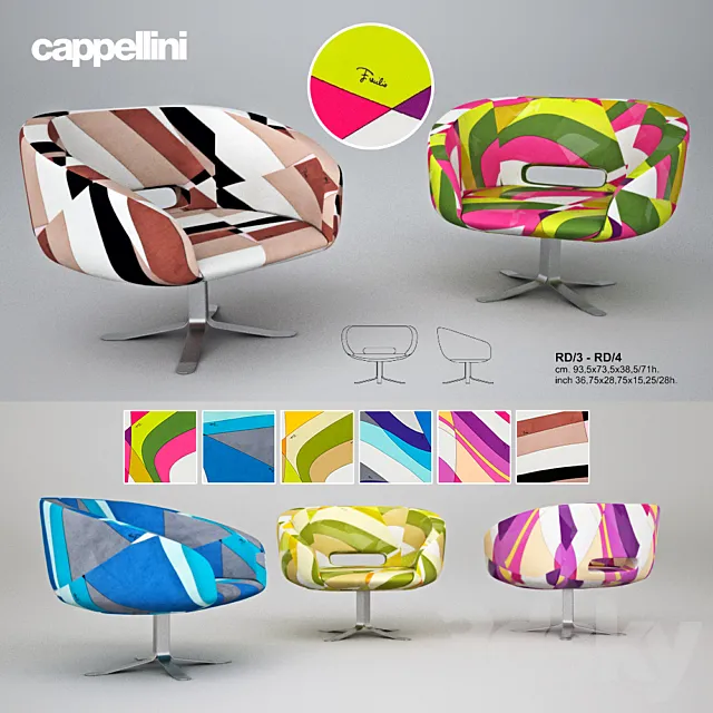 Cappellini Rive Droite Armchair 3DS Max Model