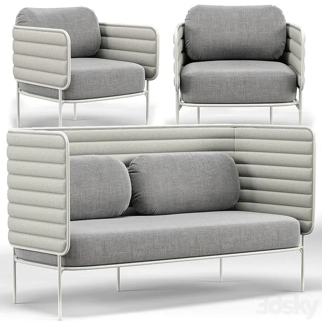 Capsule Outdoor Settee And Lounge Chair 3dsMax Model
