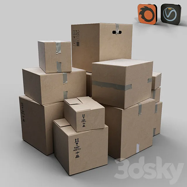 cardboard Box 3DS Max Model