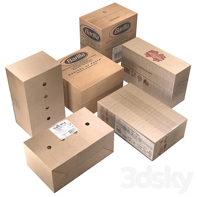 Cardboard boxes (low poly) 3DS Max Model