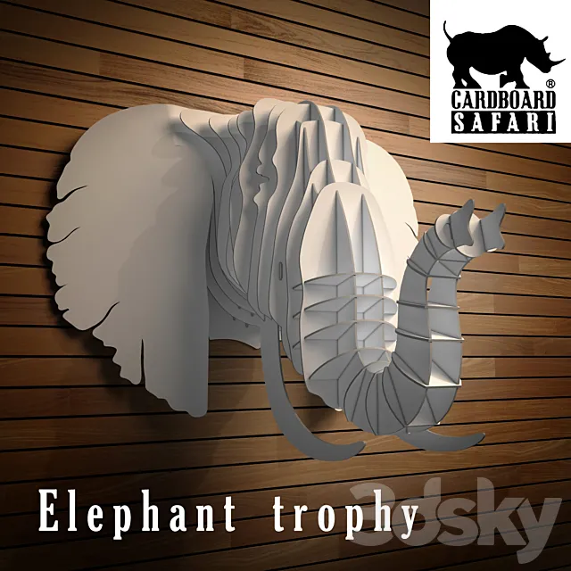 Cardboard safari elephant trophy 3DSMax File