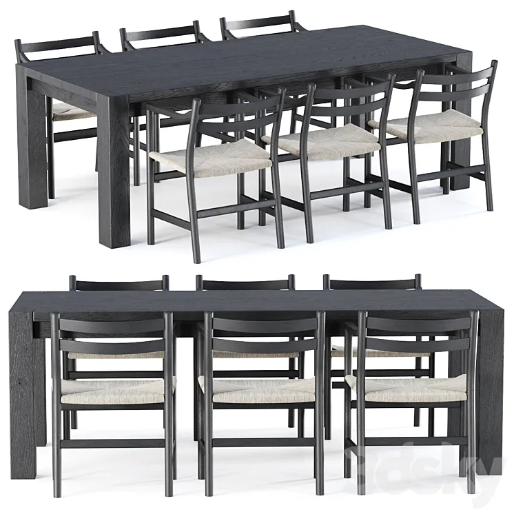 Carl Hansen furniture set_v17 \/ Garden furniture set 3DS Max Model