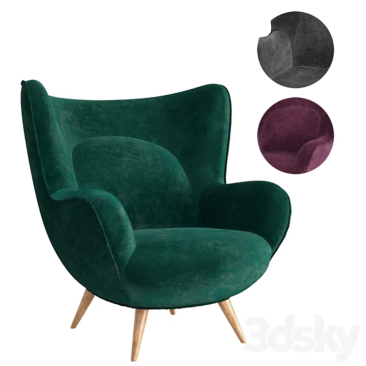 Carlo Mollino Accoto Lounge Chair 3DS Max