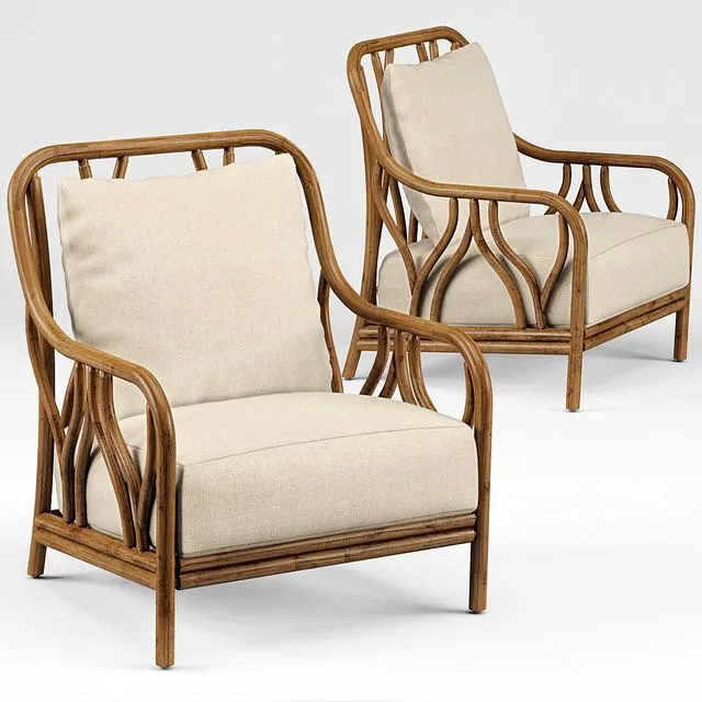 Carmela Rattan Pole Wishbone Chair 3dsMax Model