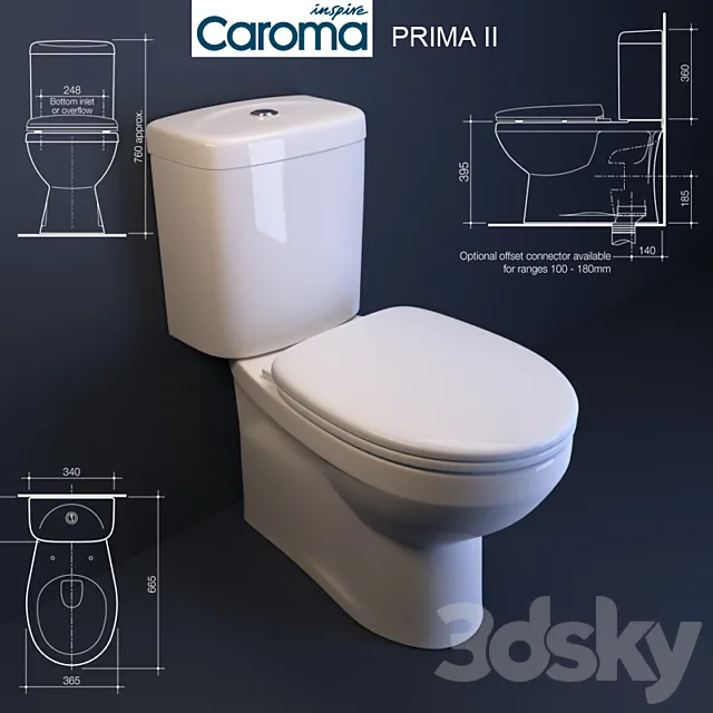 Caroma Prima II toilet 3DSMax File