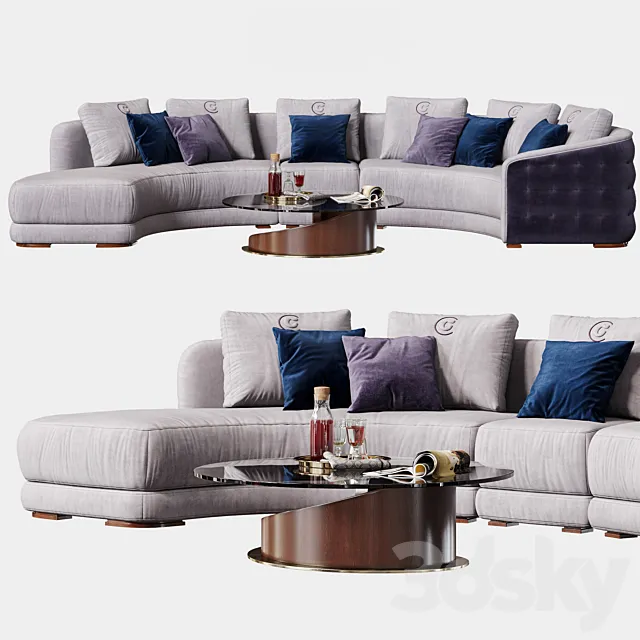 Carpanelli Contemporary Desyo Sofa Curvy Table Minerva 3DSMax File