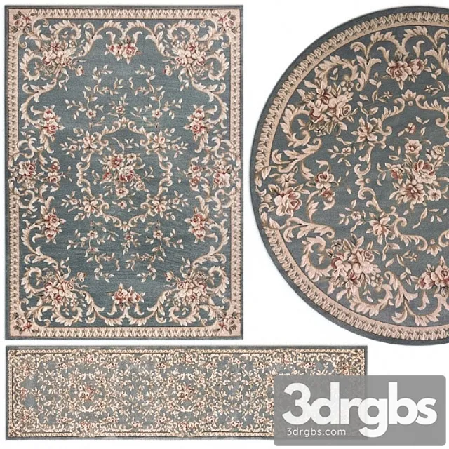 Carpet avalon 5602 slate blue aubusson rug set 3dsmax Download