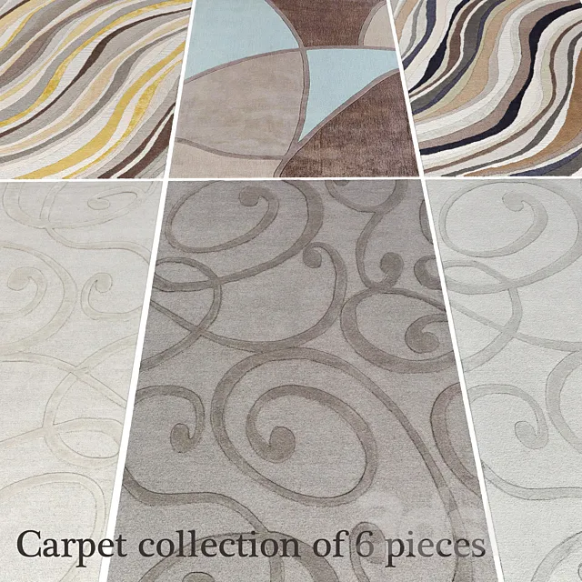 Carpet collection of 6 pieces. carpet set. rug. pattern. abstraction 3DSMax File