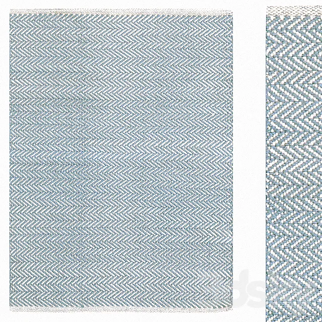 Carpet Dash & Albert Herringbone Swedish Blue Woven Cotton Rug 3ds Max