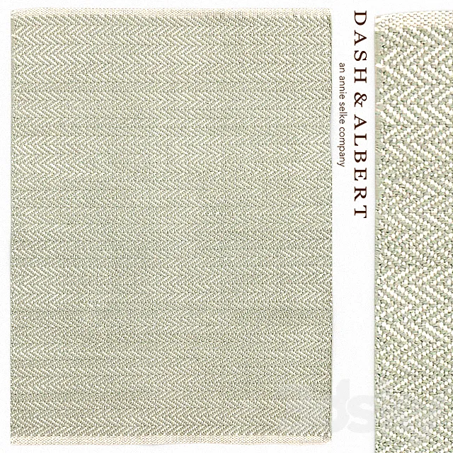 Carpet Dash&Albert  Herringbone Ocean Woven Cotton Rug 3ds Max