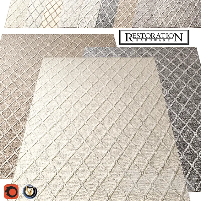Carpet Restoration Hardware (Diamante) 2440?3050 (9 colors) 3DSMax File