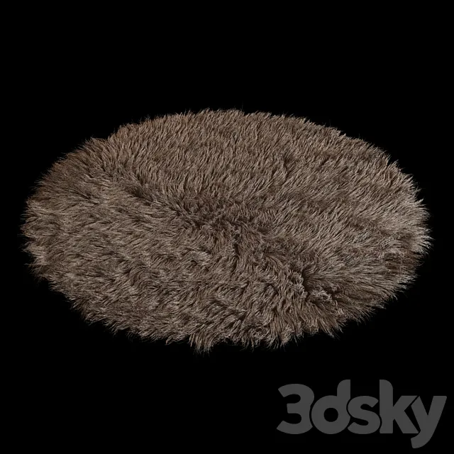 Carpet round Flokati 3ds Max