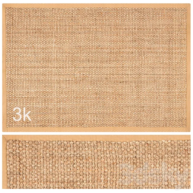 Carpet set 48 – Square Braided Jute _ 3K 3dsMax Model