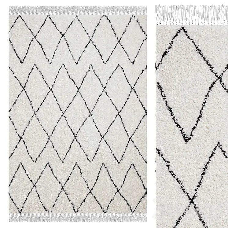 Carpet Think Rugs Boho 8280 White \/ Black 3DS Max