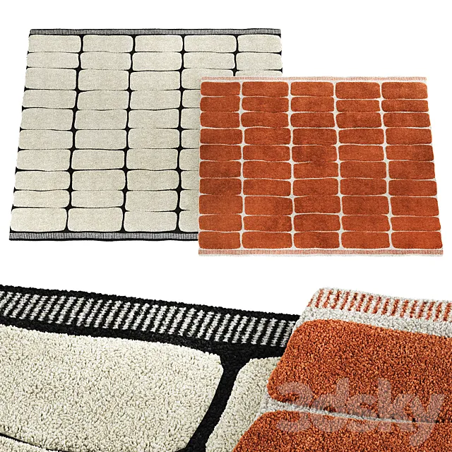 Carpet with a graphic three-dimensional pattern 3ds Max