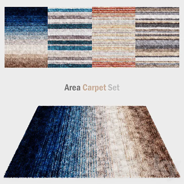 Carpets with long pile | Area carpet set 3ds Max